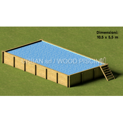 Piscina in legno 10,5 x 5,5